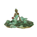 Figura Feminina Escultura De Bronze Lotus Lady Decoração Interior Estátua De Bronze TPE-497 (B)